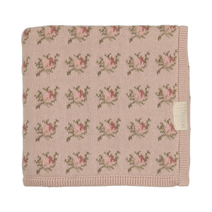 Baby Girl Knit Blanket | Floral Intarsia | Rose | Peluche | AW26