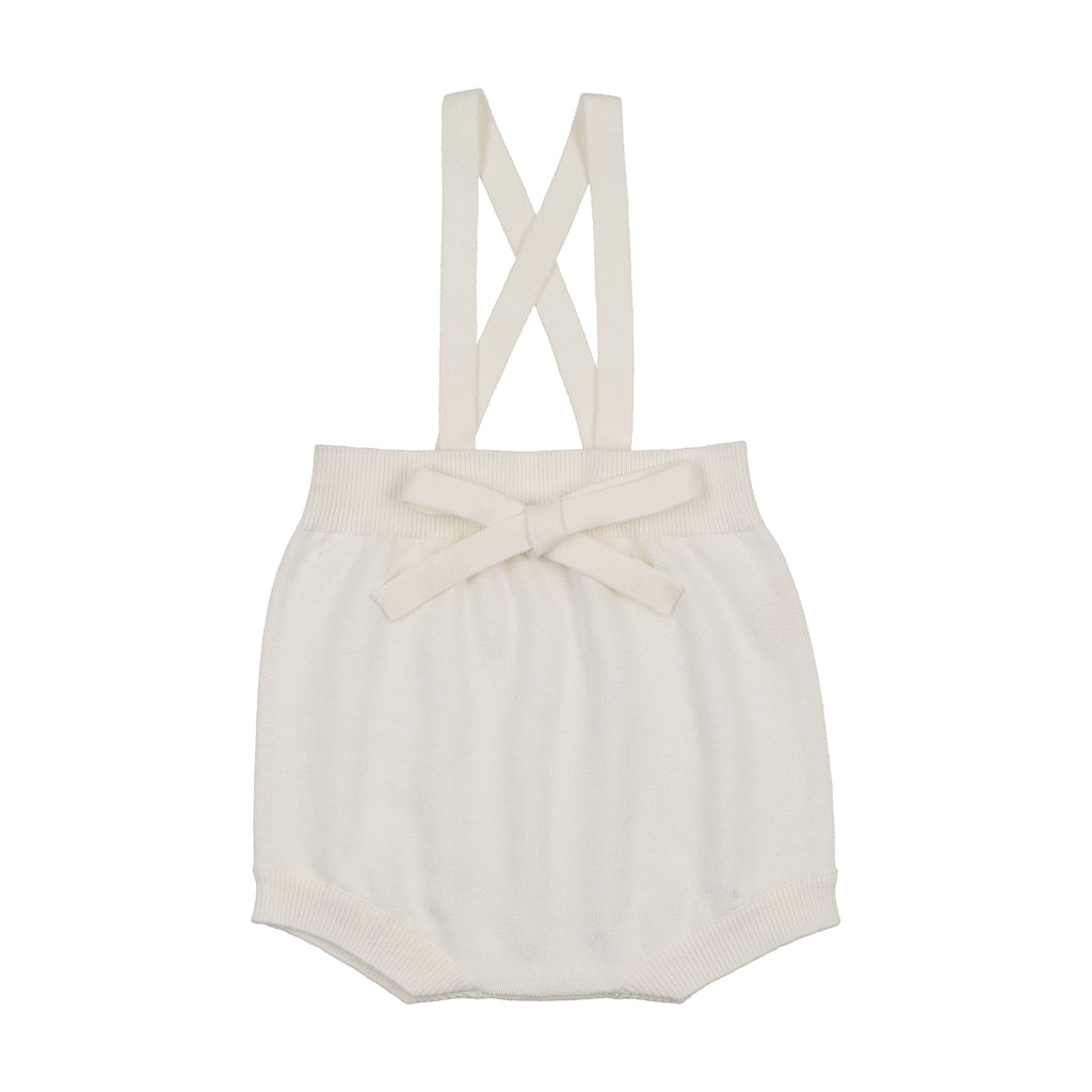Baby Neutral Suspender Bloomers | Knit | Cream | Peluche | SS26