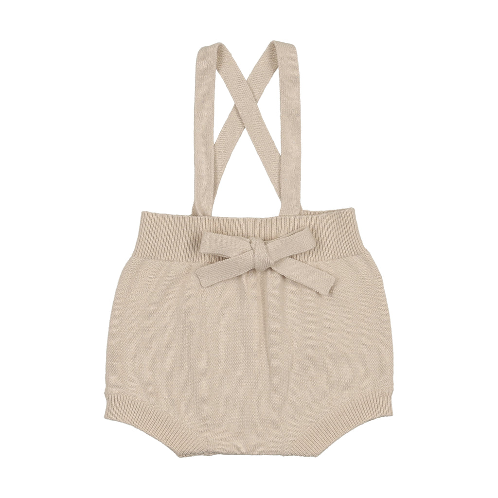 Baby Boy Suspender Bloomers | Knit | Stone | Peluche | SS26