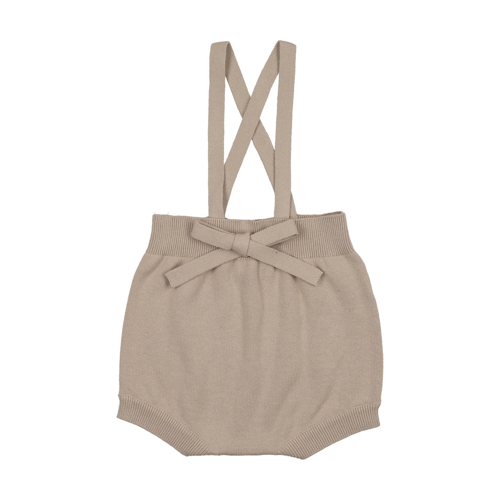 Baby Boy Suspender Bloomers | Knit | Taupe | Peluche | SS26