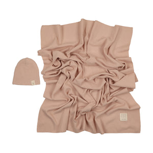 Knit Swaddle + Beanie Set | Rose | Peluche | SS26