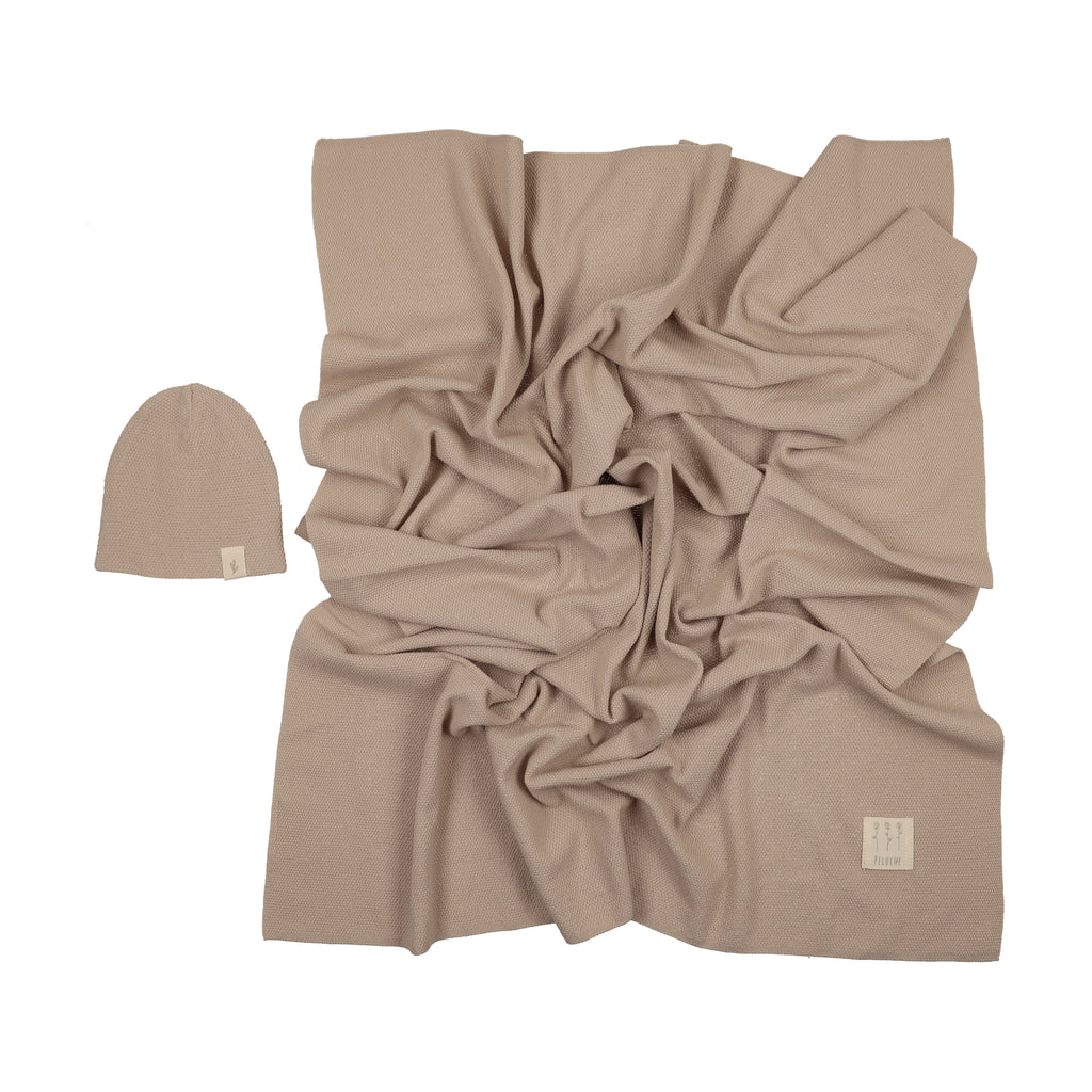 Knit Swaddle + Beanie Set | Taupe | Peluche | SS26