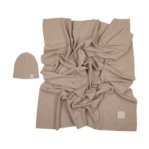 Knit Swaddle + Beanie Set | Taupe | Peluche | SS26