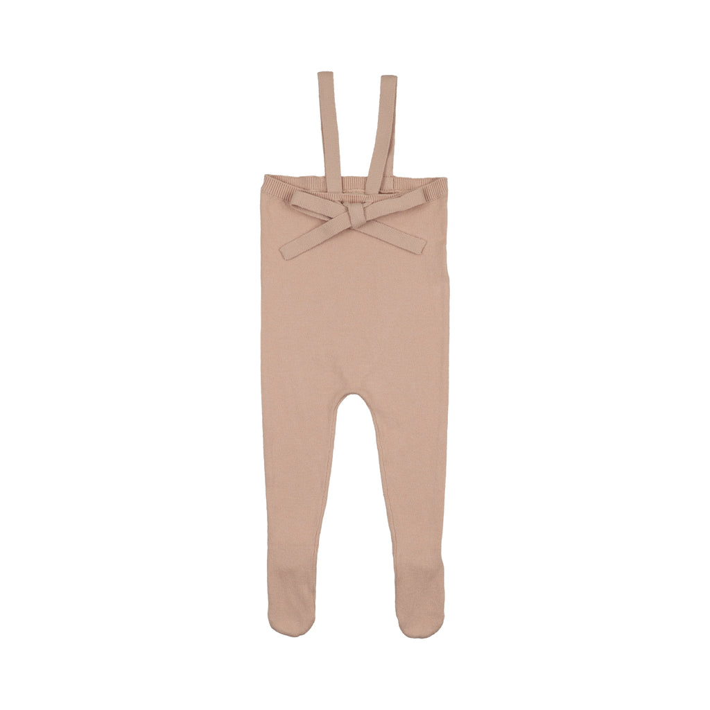 Baby Girl Knit Suspender Overalls | Knit Tied | Rose | Peluche | AW26