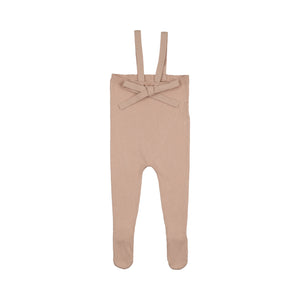 Baby Girl Knit Suspender Overalls | Knit Tied | Rose | Peluche | AW26