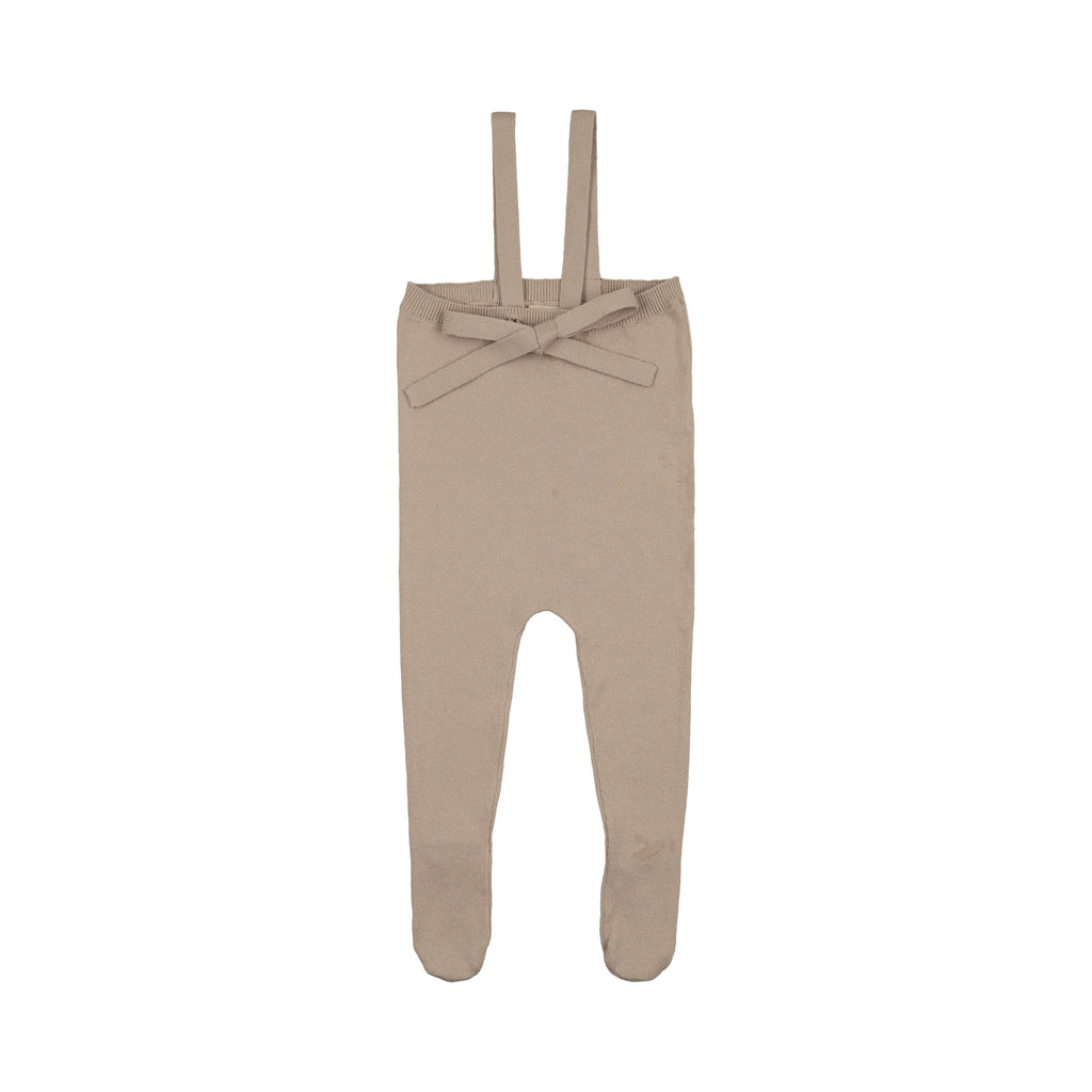 Baby Boy Knit Suspender Overalls | Knit Tied | Taupe | Peluche | AW26