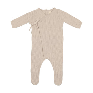 Baby Boy Layette Set | Knit Wrap Pointelle | Tan | Lil Legs | AW23