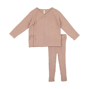 Baby Girl 2 Piece Outfit | Knit Wrap | Rose | Lil Legs | AW23