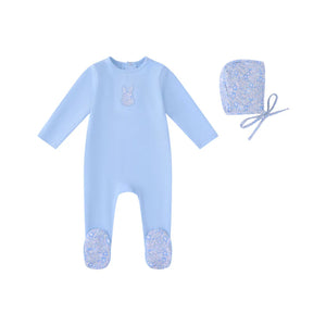 Baby Boy Footie + Hat | Liberty Bunny | Blue | Minilabel | SS26