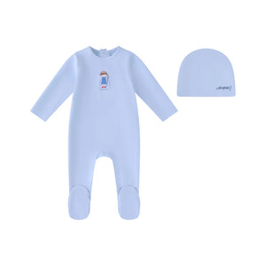 Baby Boy Footie + Hat | Fisherman | Light Blue | Minilabel | SS26