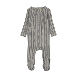 Baby Boy Footie | Linear Print | Pale Blue | Lil Legs | AW26