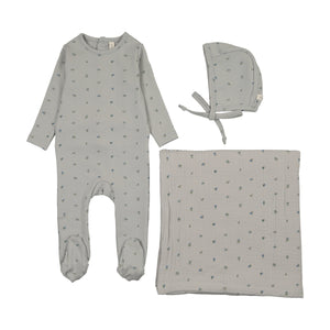 Baby Boy Layette Set | Bitsy Floral | Cream/Blue | Lil Legs | AW26