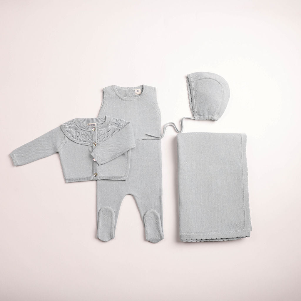 Baby Boy Layette Set | Little Loom Knit | Baby Blue | Bee Dee | AW26