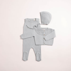 Baby Boy Footie + Cardigan Set | Little Loom | Baby Blue | Bee and Dee | AW26