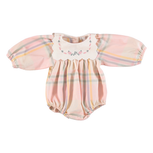 Baby Girl Romper | Lucy | Autumn Check | Bebe Organic | AW26