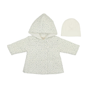 Baby Boy Jacket + Hat | Floral Quilted | Blue | Mema