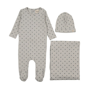 Baby Boy Layette Set | Berry Print | Blue | Mema Knits | AW25