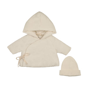 Baby Neutral Jacket + Beanie | Corduroy | Ivory | Mema Knits | AW25