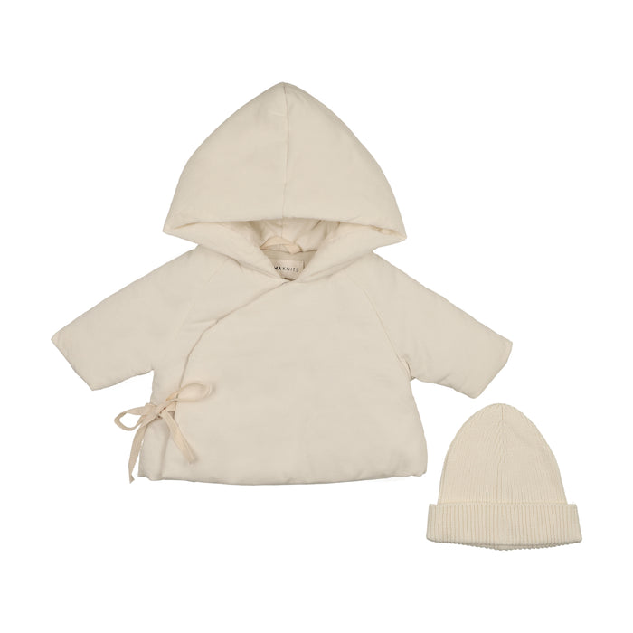 Baby Neutral Jacket + Beanie | Corduroy | Ivory | Mema Knits | AW25