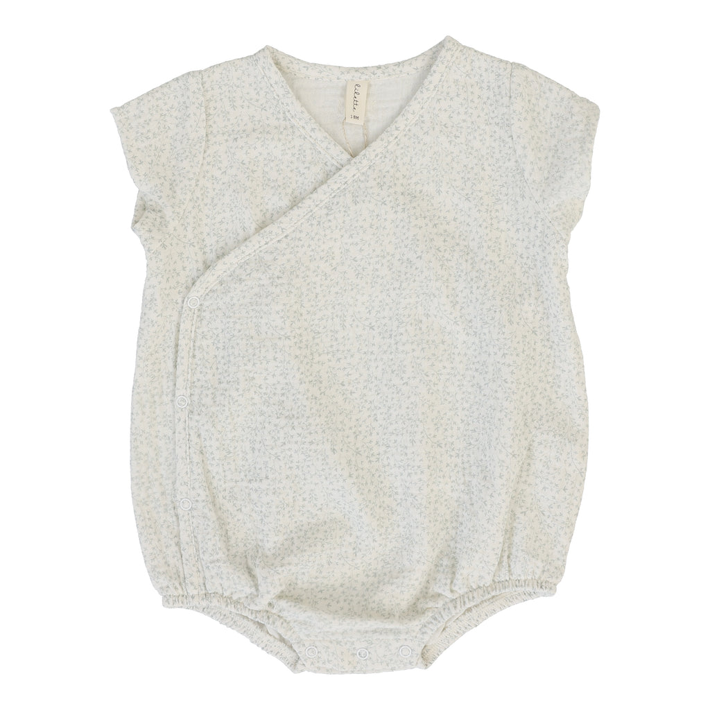 Baby Boy Romper | Leaf Trail | Cream/Blue| Lil Legs | SS26