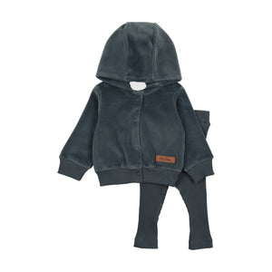 Baby Boy 2 Piece Outfit | MT Hoodie Ensemble | Midnight Blue | Mon Tresor | AW25