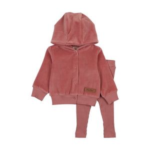 Baby Girl 2 Piece Outfit | MT Hoodie Ensemble | Turkish Rose | Mon Tresor | AW25