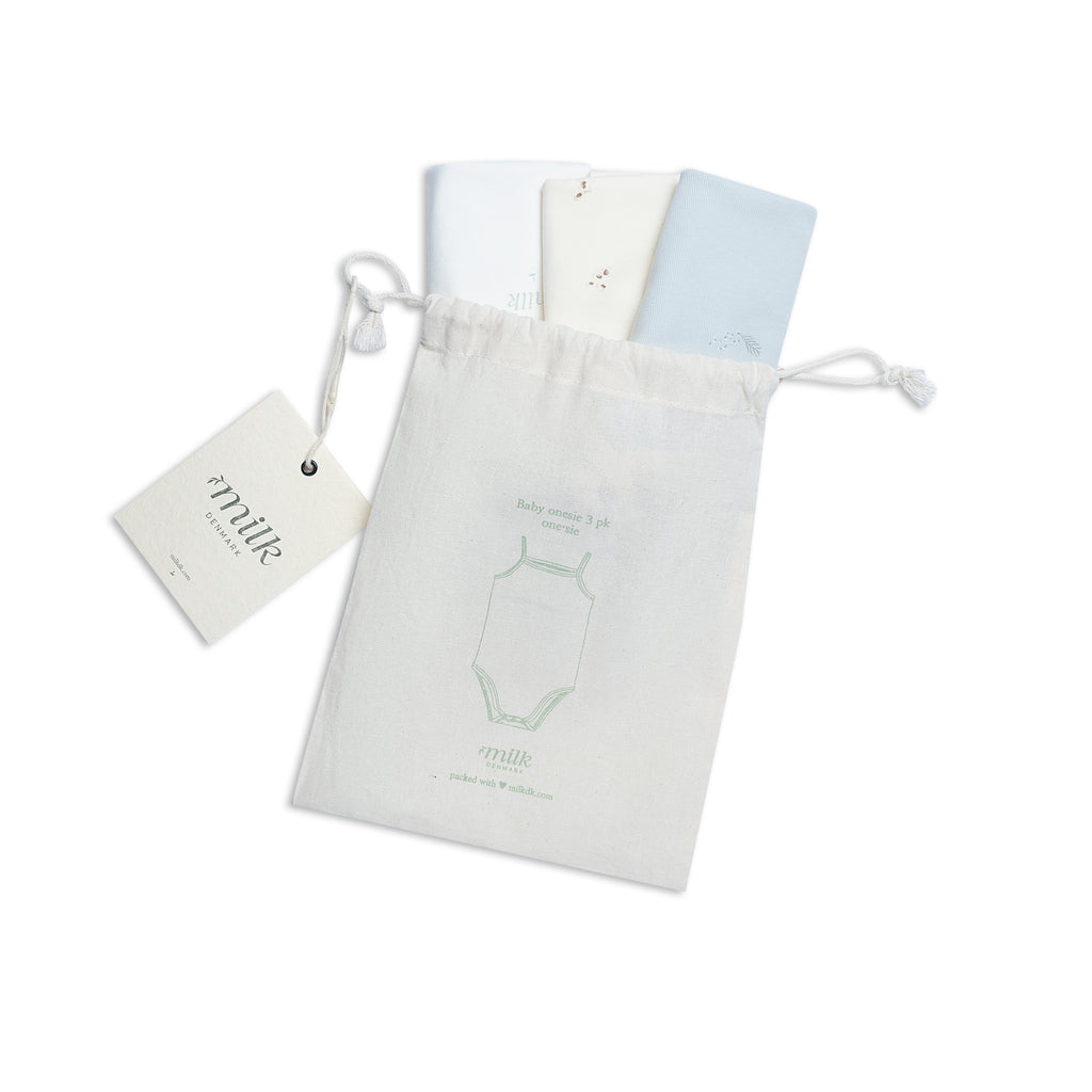 Baby Boy Undershirt Onesie | 3 Pak | Powder Blue | SS26 | Milk Denmark
