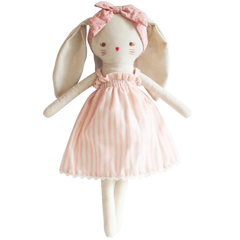 Baby Girl Doll | Large Bopsy Bunny | Pink Stripe | Alimrose
