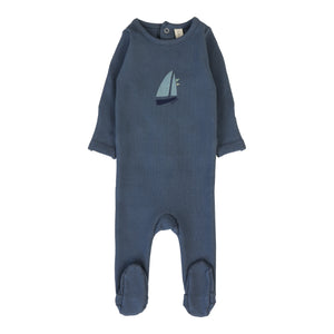 Baby Boy Footie | Nautical Graphic |  Off Navy | Lil Legs | SS26