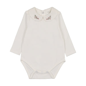 Baby Girl Onesie | Berry Embroidered Collar | Long Sleeve | Peluche | SS26