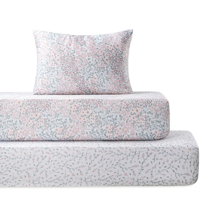 Baby Crib Bedding Linen Set | Enchanted Mauve | 3 Sizes | Petite Belle