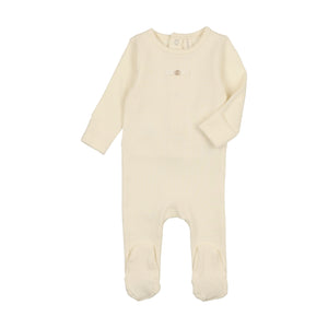 Baby Neutral Footie | Pointelle Circle | Ivory | Lil Legs