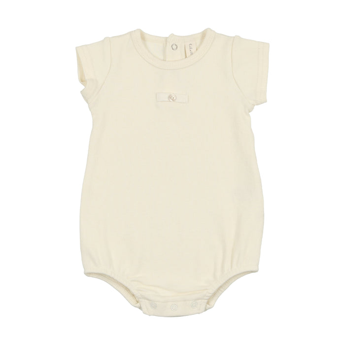 Baby Neutral Romper | Pinpoint | Ivory | Lil Legs