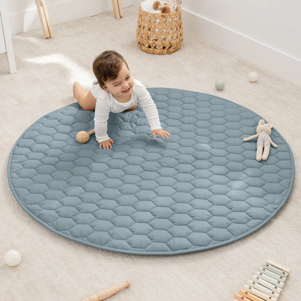 Baby Play Mat | Pacific Blue | 48" Round | Comfy Cubs