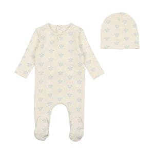 Baby Boy Footie + Hat | Paisley Print Collection | Light Base Boy | Bee and Dee | AW23