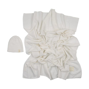 Knit Swaddle + Beanie Set | Ivory | Peluche | SS26