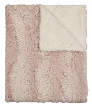 Baby Girl Blanket | Lux Fur | Feather Rose and Natural| Peluche