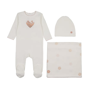 Baby Girl Layette Set | Petal Heart | Ivory | Mon Tresor | AW26