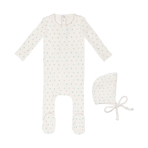 Baby Girl Footie + Hat | Petal Pointelle Floral | Ivory | Minilabel | SS26