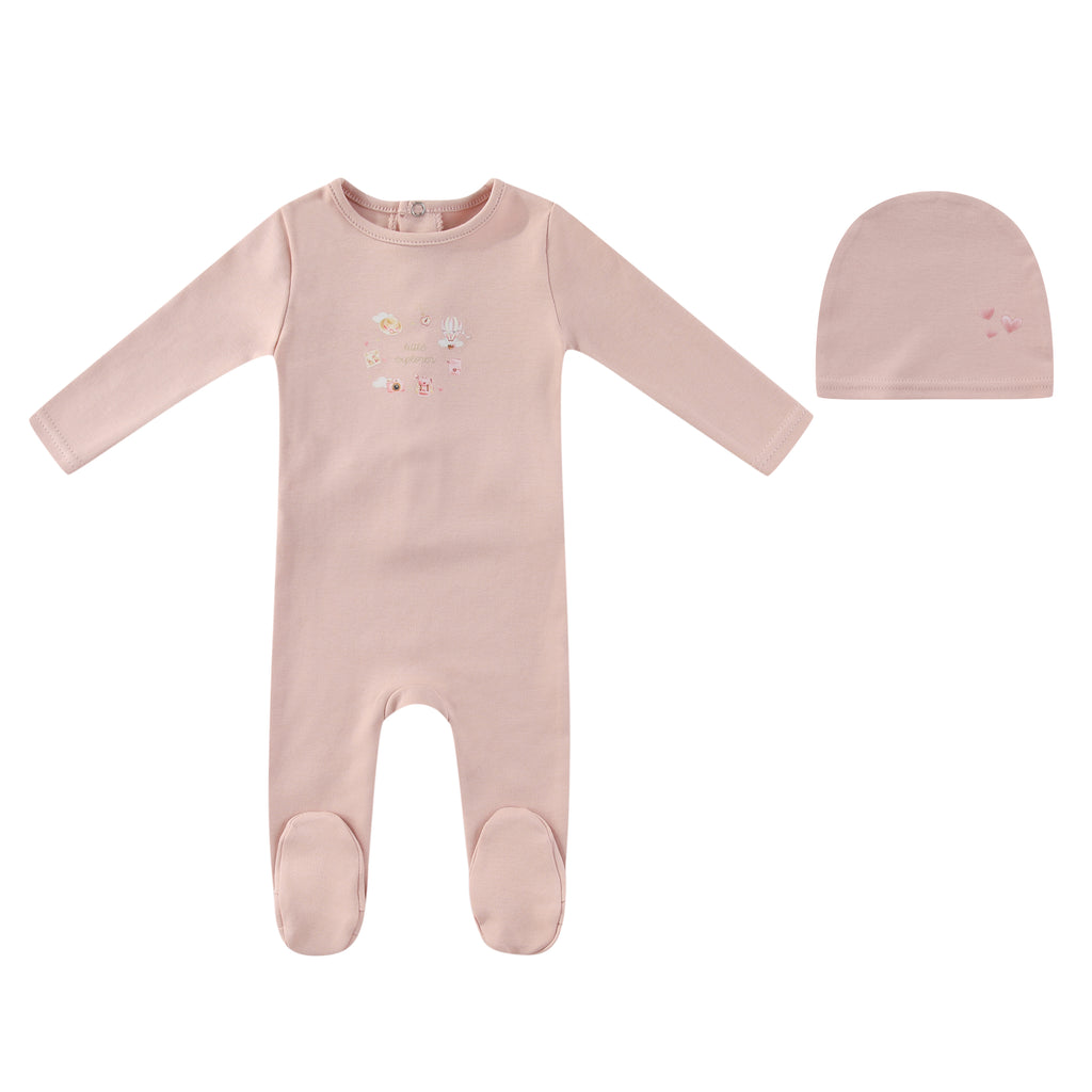 Baby Girl Footie + Hat | Little Explorer | Pink | Minilabel | AW26
