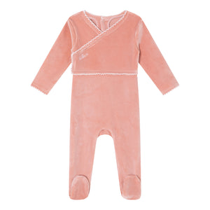 Baby Girl Footie | Classic Velour | Pink | Minilabel | AW26
