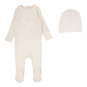 Baby Girl Footie Set | Dotted | Cream/Pink | Lil Legs | Aw25