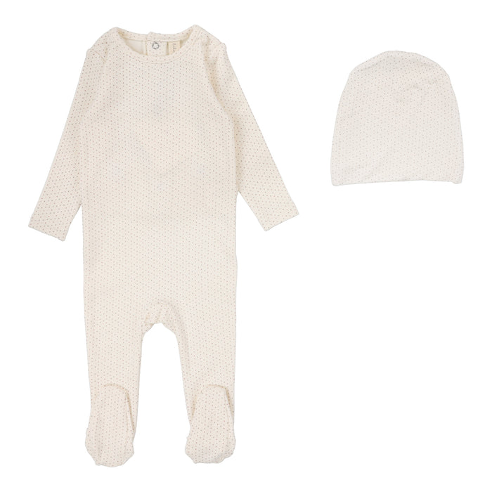 Baby Girl Footie Set | Dotted | Cream/Pink | Lil Legs | Aw25