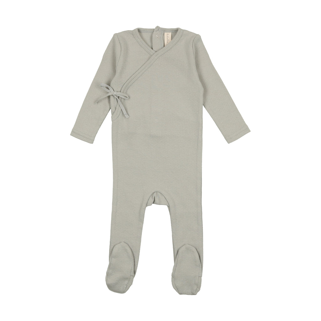 Baby Boy Footie + Hat | Pinpoint Wrapover | Sea Blue | Lil Legs | AW23