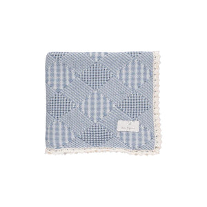 Baby Boy Blanket | Plaid Blanket | Blue Patchwork | Bebe Organic | AW26