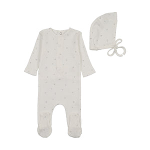 Baby Boy Layette Set | Pointelle with Flowers | Chalk White | Bee and Dee | SS26