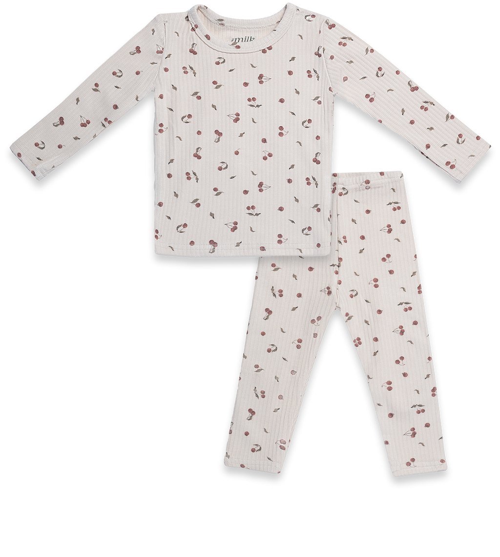 Baby 2 Piece Ribbed Set | Cherry | SS26 | Milk Denmark