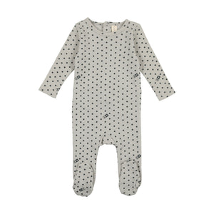 Baby Boy  Footie + Hat | Ribbed Star | Cloud/ Navy | Lil Legs | AW23