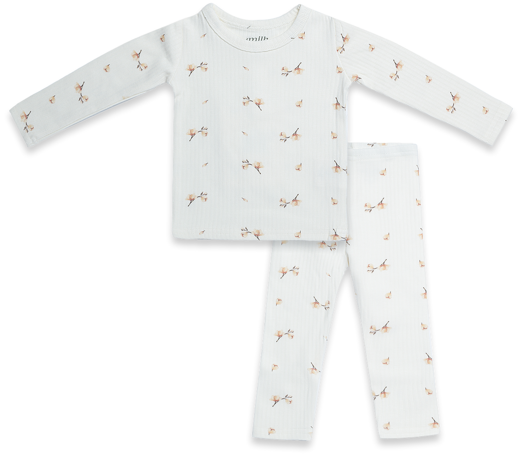 Baby 2 Piece Ribbed Set | Blossom Ivory | SS26 | Milk Denmark