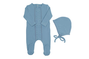 Baby Boy Layette Set | Ribbon Lace  | Ocean Blue | Bee and Dee